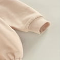 thumbnail image 4 of Zehjuhan Toddler Baby Boy Girl Solid Color Long Sleeve Hooded Sweatshirt Romper Snap Bottom Fall Winter Clothes Beige，0-3M, 4 of 6