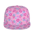 thumbnail image 2 of Gaeub Pink Donuts Flat Bill Snapback Hats Baseball Caps with Adjustable for Running Workouts and Outdoor Activities, 2 of 9