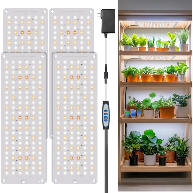 Grow Lights for Indoor Plants LED Full Spectrum Plant Light for Indoor Growing Seed Starting Slim Grow Lamp with UL Adapter Timer Light Modes Dimmable