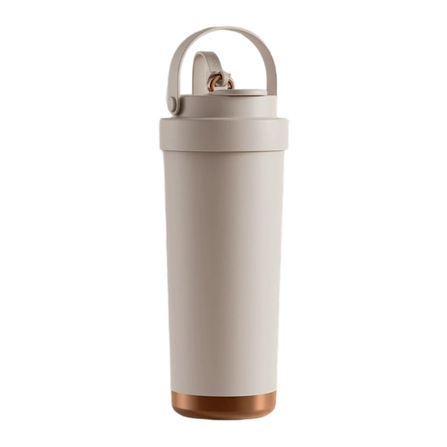 Taza de café de cerámica con pajita de 750 ml, portátil, con doble pared aislante, para hombres, mujeres y estudiantes. Taza de viaje reutilizable con tapa para bebidas frías y calientes. Ideal para