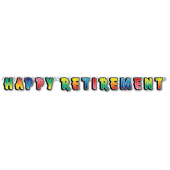 Party Central Club Pack of 12 Vibrantly Colored Happy Retirement Jointed Streamer Hanging Decoration
