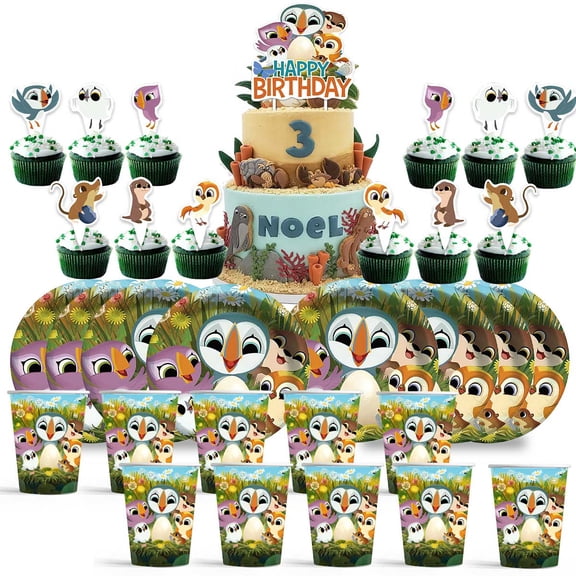 Puffin Rock Birthday Cups Party Supplies Plates Decorations Cake Topper Decor