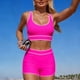thumbnail image 3 of Mujeres Casual Tank Tops Color Sólido Bikini Conjunto con Alta-Corte Bottoms para Entrenamientos de Gimnasio Y Piscina, 3 of 5