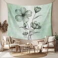 thumbnail image 2 of Green Floral Tapestry for Bedroom Wall Hanging Tapestry, Country Rustic Ombre Painting Art Watercolor Ceiling Backdrop Tapestries Poster Blanket Wall Decor for Teens Room Living Room Dorm 59" x 90", 2 of 8