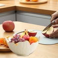 thumbnail image 2 of Plato de frutas de plástico multifuncional | Bandeja de frutos secos con diseño de pétalos | Organizador de mesa de centro para el hogar - beige o blanco | Centro de mesa duradero, ligero y, 2 of 7