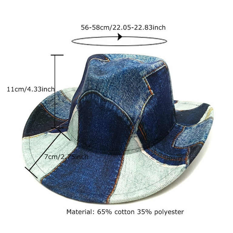 Weikingp Cowboy Hat Denim Hat Western Cowboy Hat For Women  display picture 2