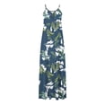 thumbnail image 4 of CEHVOM Robes d'Été pour Femmes Décontractées Boho Imprimées à Bretelles Anneau Plage Longue Robe Maxi avec Poches, 4 of 5