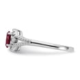 thumbnail image 3 of Sterling Silver Rhodium-plated Created Ruby & Diamond Ring, 3 of 7