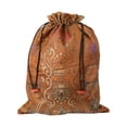 thumbnail image 3 of EeaseCA Silk Drawstring Bag Chinese Style Jewelry Pouch Storage Bag for Wedding Party (Khaki, Random Pattern), 3 of 9