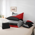 thumbnail image 5 of YST , Patchwork Géométrique, Ensemble de Douillette, Moderne, 7 Pcs, Garçons, Rouge, Noir, Gris, Triangle, Doux, Ensemble de Literie, Double, 5 of 5
