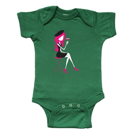 

Inktastic French Girl Fashion Girl Pink Hair High Heels Gift Baby Girl Bodysuit