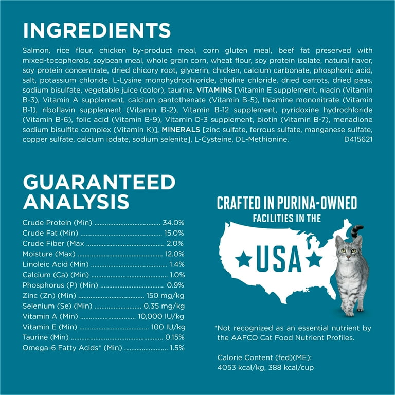 Purina one cat food on sale calories