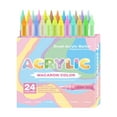 thumbnail image 1 of Binwennn Acrylic Paint Markers 24 Pastel Colors Soft Brush Tips Pens For Canvas Rock And Paper Leak Proof 1.8ml Stationery Pens Cute Folding Craft Table Stationery Cards And Envelopes Set Men, 1 of 6