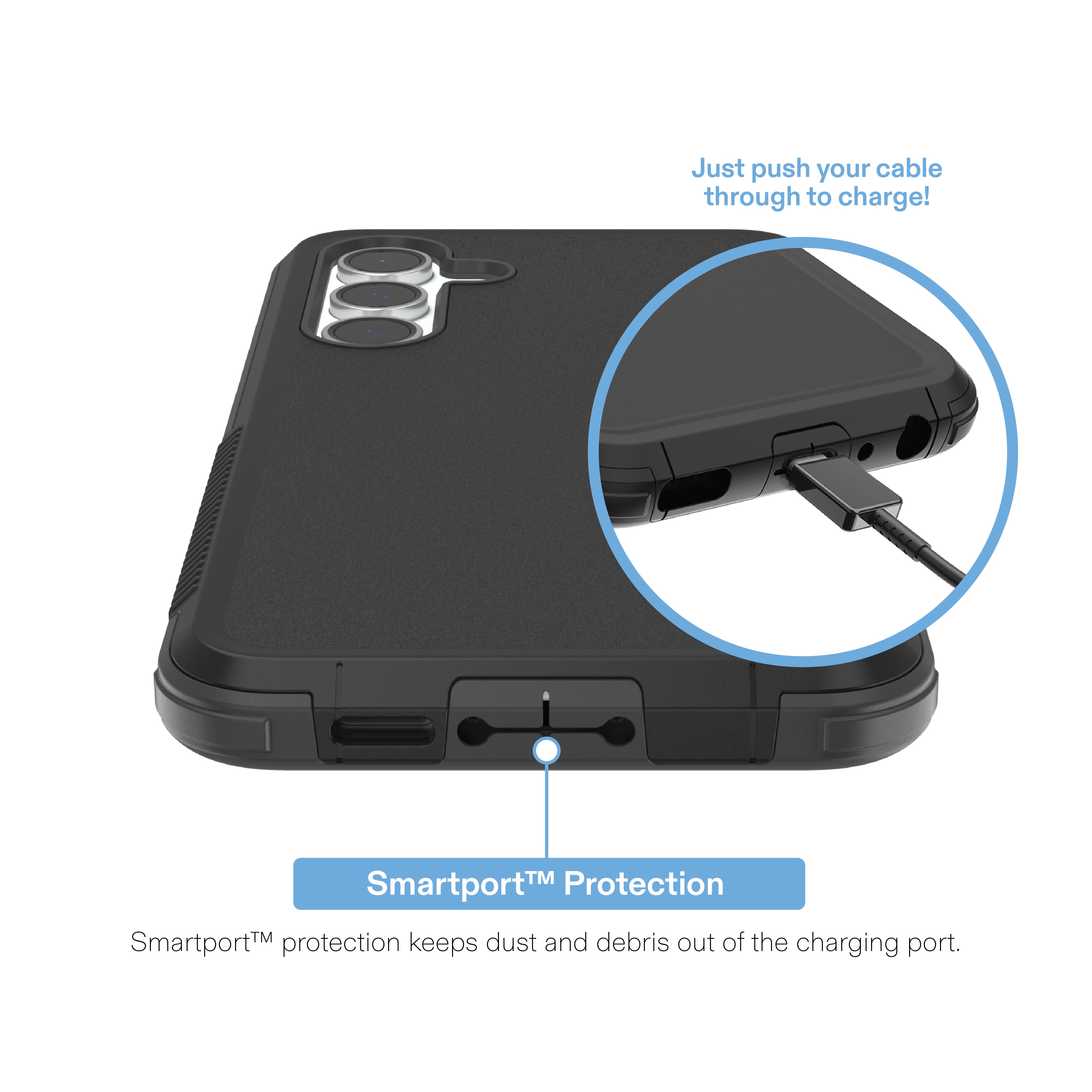 onn Slim Rugged Phone Case for Samsung Galaxy S24 FE, Black photo 4