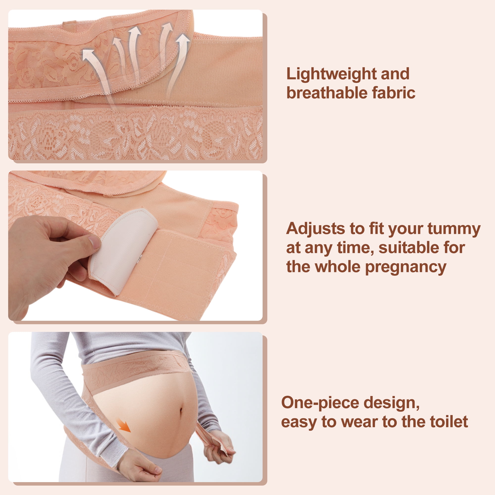 Unique Bargains Pregnancy Belly Band for Pregnant Women 1 PC Large Apricot