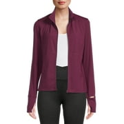 Avia Women's Active Full Zip Long Sleeve Jacket with Thumbholes and Sport Watch Opening