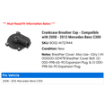 thumbnail image 2 of Crankcase Breather Cap - Compatible with 2008 - 2012 Mercedes-Benz C300 2009 2010 2011, 2 of 2