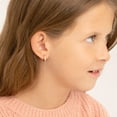 thumbnail image 3 of Channel Set CZ 8mm Baby / Toddler Earrings Hoop - Sterling Silver Gold Plated, 3 of 6