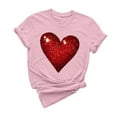 thumbnail image 3 of VKOYWKM Valentine Shirts Women Heart Graphic Tees Spring Short Sleeve T Shirts Romantic Valentine's Day Party Tshirts, 3 of 7