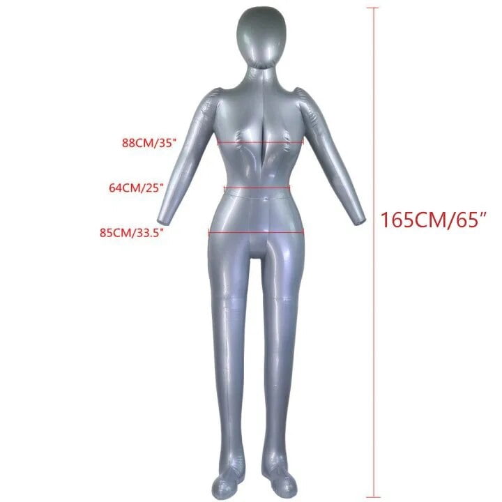 165cm Inflatable Full Body Female Model Stand Mannequin With Arm Show Casement Display