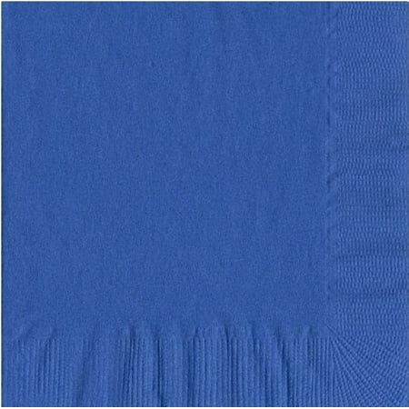 - 200 - (4 Pks of 50) 2 Ply Plain Solid Colors Luncheon Dinner Napkins Paper - Royal Blue