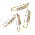 thumbnail image 2 of 4 Pieces Women Pearl Brooch DIY Crafts Waistband Decor Adjust Clip Clasps Tightening Waist Pins for Shirt Shawl Dress P, 2 of 7