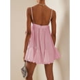 thumbnail image 2 of Women Spaghetti Strap Low Cut Mini Dress Glitter Shoulder Straps Sleeveless Backless Sling Dress Summer Party Dresses, 2 of 4