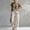 Khaki, variant on Morttic Women's Elegant Summer Two-Piece Set: Crew Neck Solid Batwing Sleeve Top & High-Waist Striped Floor-Length Wide-Leg Pants Green,XL