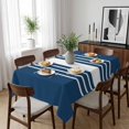 thumbnail image 6 of Navy Blue White Stripe Table Cloth Waterproof Tablecloths, Modern Rustic Vertical Striped Tablecloth Dining Table Cover for Kitchen Party Tabletop Outdoor, Rectangle Tablecloth 60x84 Inch, 6 of 9