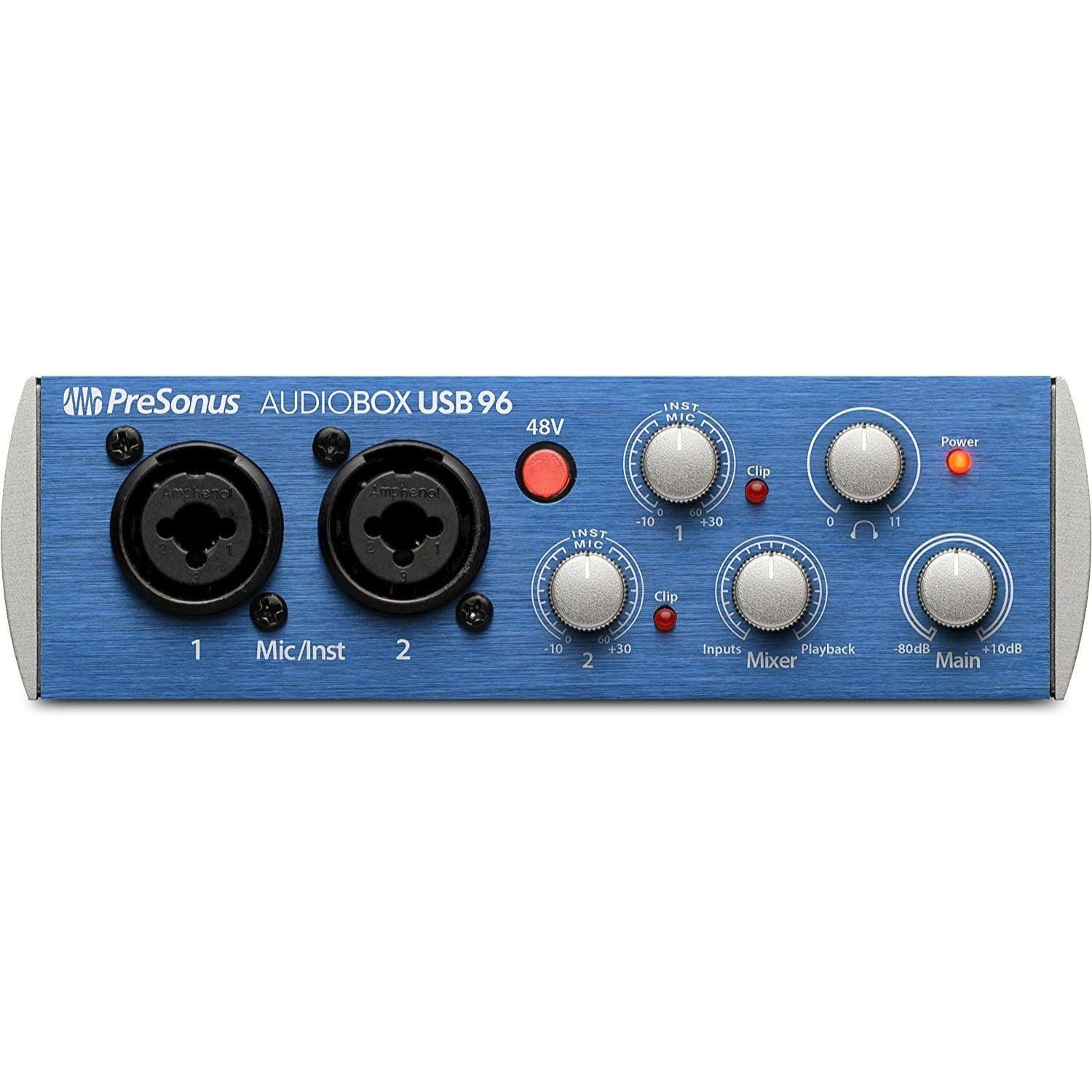PreSonus AudioBox 96 USB 2×2 Recording Bundle – Interface, Condenser Mic, Headphones & DAW Software