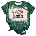 thumbnail image 1 of Navidad Tops de Mujer, Cuello Redondo Camiseta de Manga Corta con Estampado de Vacaciones, Blusa de Moda Casual, 1 of 4
