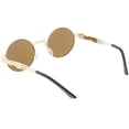 thumbnail image 4 of Steampunk Inspired Oval Sunglasses Unique Engraved Metal Neutral Lens 60mm (Gold / Brown), 4 of 4