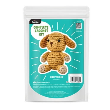 Bucilla Amigurumi 5" Complete Crochet Kit, Dion The Dog, Intermediate