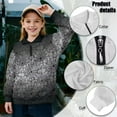 thumbnail image 6 of Uorisanigo Girls Sweatshirts Soft Long Sleeve Pullover Crop Tops Oversized School Gray Spider Web Quarter Zip Hoodies for Fall Winter Spring Outerwear Jacket Size 7-8, 6 of 7