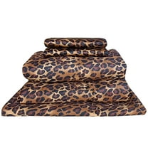 500 Thread Count, 100% Giza Egyptian Cotton Bedding Set, 4-PC Sheets Set, 10 Inch Deep Pocket of Fitted Sheet, Soft Sateen Weave Breathable - Leopard Print, RV-King