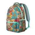 thumbnail image 2 of "Vintage Inspired Boho Backpack – Water-Resistant Tribal Print, 17 Inch Laptop Compartment, Durable Oxford Fabric for Students & Travelers", 2 of 6