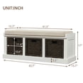 thumbnail image 3 of Modern Entryway Storage Bench Set with 3 Rattan storage box, 3 of 9
