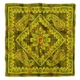 thumbnail image 1 of Phagun Green Floral & Paisley Print Pure Silk Square&nbsp;Scarf&nbsp;Neck Wrap Summer Hair Bandanas For Women, 1 of 6
