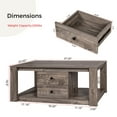 thumbnail image 6 of MINCETA Coffee Table,Modern Wooden Rectangle Coffee Tables with Storage,2 Drawer Center Table for Living Room,Drifted Gray, 6 of 6