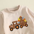 thumbnail image 6 of Cjfdfy Toddler Baby Boy Thanksgiving Outfit Turkey Truck Embroidered Long Sleeve Sweatshirt With Elastic Waist Joggers Cute Little Turkey Clothes My First Thanksgiving Fall Winter Outfit, 6 of 9