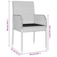 thumbnail image 4 of vidaXL 3 Piece Garden Dining Set with Cushions Black Poly Rattan, 4 of 5