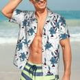 thumbnail image 7 of Rateoe Lilies Flowers Pattern Men’s Hawaiian Shirt – Short Sleeve Button-Down Tropical Beach Shirt, Lightweight & Breathable Casual Aloha Shirt with Pocket,X-Large, 7 of 7