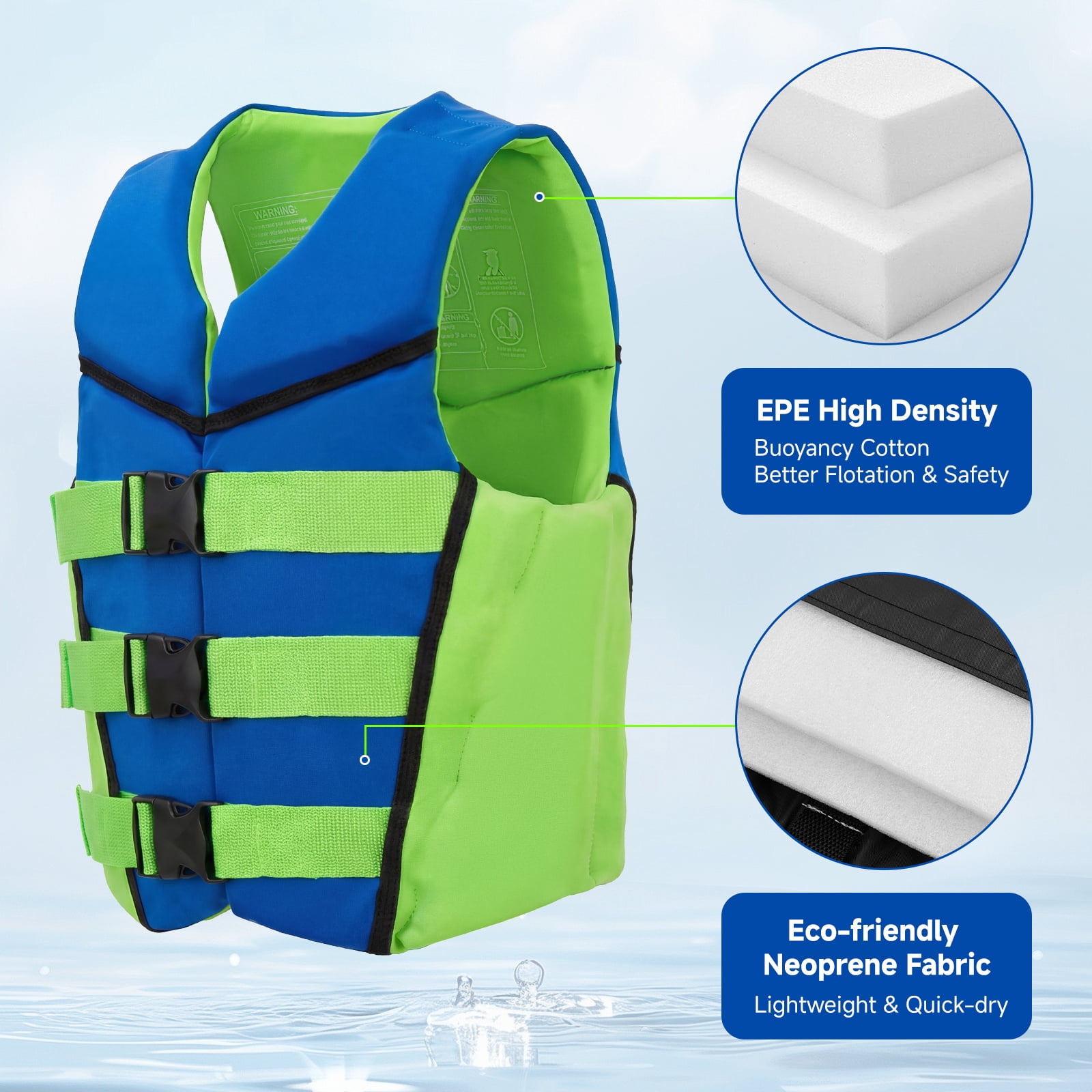 Kids Swim Vest Life Jacket Youth,Adjustable Flotation Buoyancy Swimsuit Trainer Vests,Swimming Aid Jacket for Boys Girls,Kayaking Fishing Sailing,Fit for 50-125 lbs