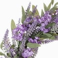thumbnail image 4 of 30" Artificial Lavender Floral Spring Wreath with Green Leaves, 4 of 5