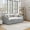 Grey, variant on Noble House Marcel Twin-Size Daybed, Vertical Striped Breathable Linen Upholstered Sofa Bed with Hidden Trundle, Beige