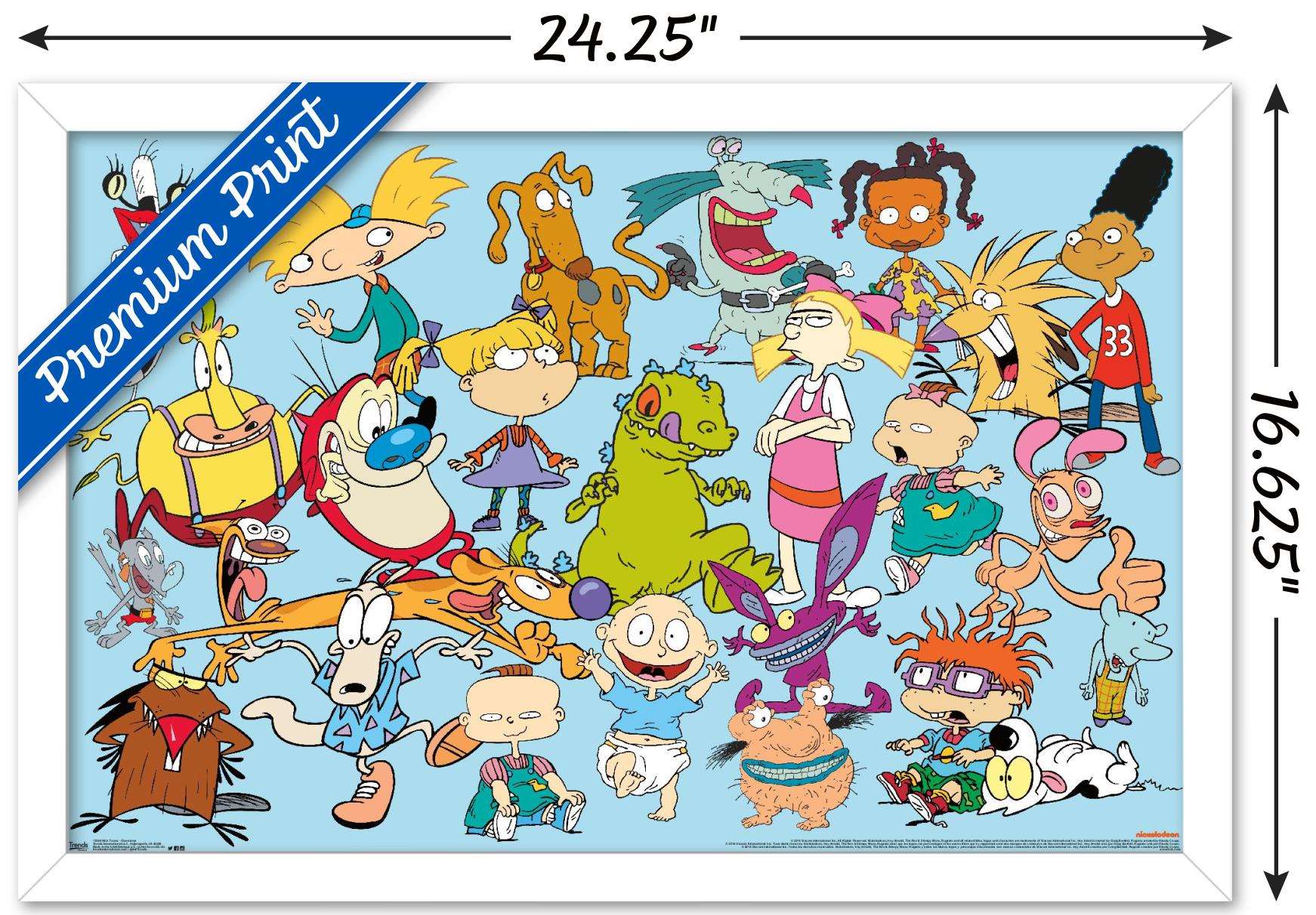 Nickelodeon Characters Wall Poster, 14.725" x 22.375", Framed