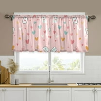 Yayeee Kitchen Curtains Set of 2 Light Filtering 57"x36" Over Sink Window Panels, Love in The Air
