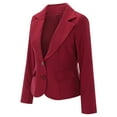 thumbnail image 2 of Vedolay Womens 2023 Coat Suit Jackets for Women Casual Lapel Single Long Sleeve Office Work Suit Jacket,Red 3XL, 2 of 5