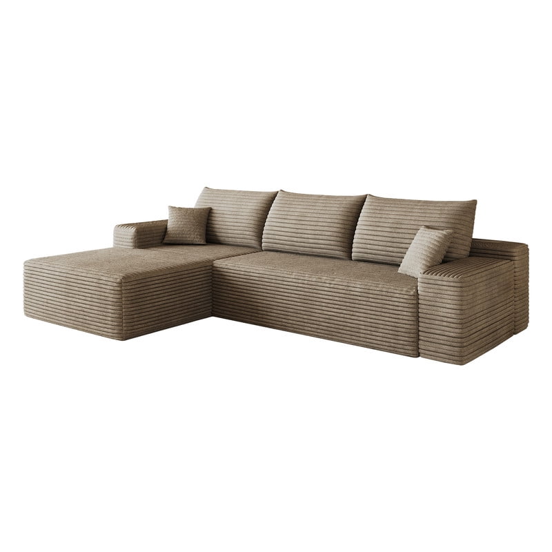 107" Cloud L-Shaped Sectional Sofa with Chaise, Modern Modular Couch with Deep Seat, Plush Corduroy Upholstered Sofa for Living Room, Bedroom & Apartment, No Assembly Required