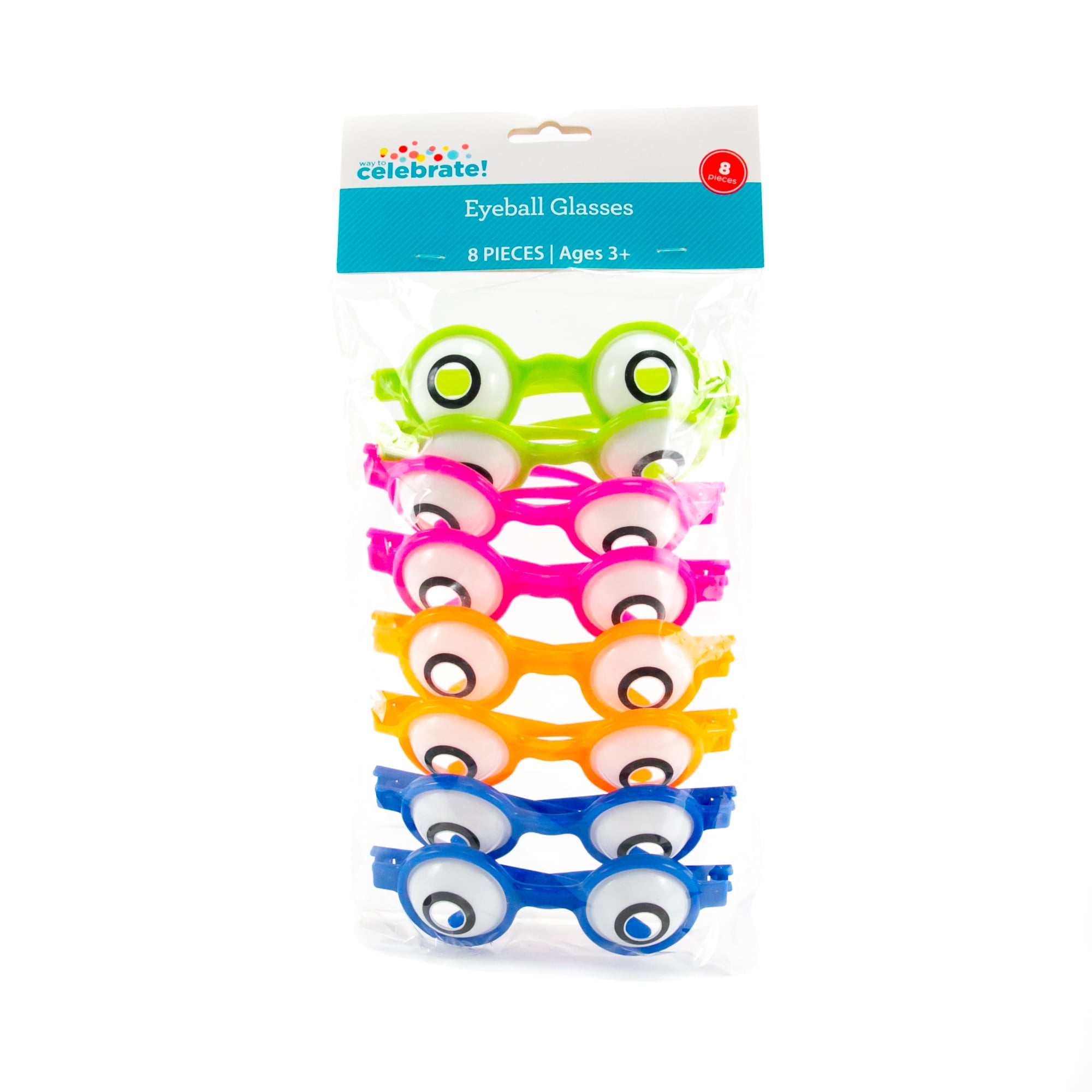 Way to Celebrate! Assorted Neon Eyeball Glasses, 8ct. by Horizon Group USA